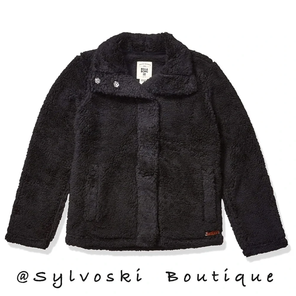 🔥 Billabong Girls' Big Artic Oasis Fleece, Black, M NWT - Picture 1 of 3